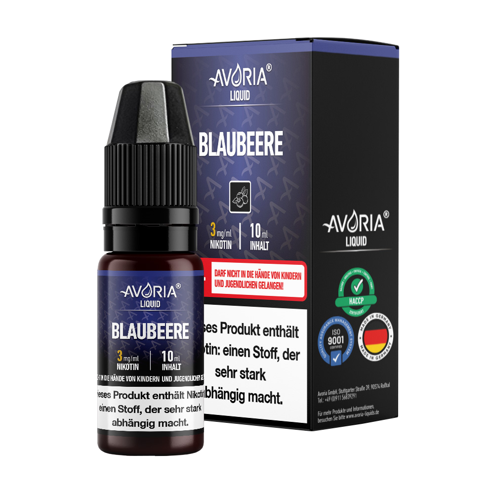 Avoria - 10ml E-Zigaretten Liquid - Blaubeere