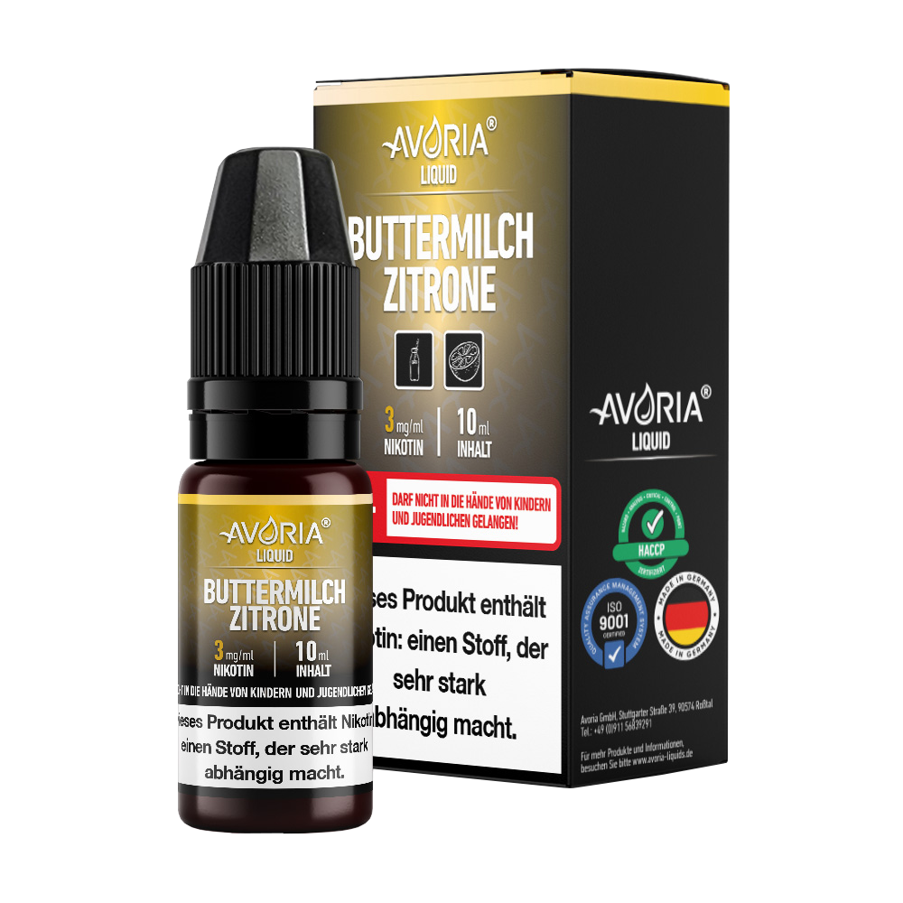 Avoria - 10ml E-Zigaretten Liquid - Buttermilch-Zitrone