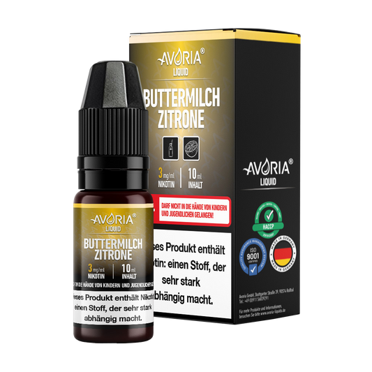 Avoria - 10ml E-Zigaretten Liquid - Buttermilch-Zitrone