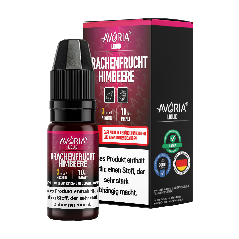 Avoria - 10ml E-Zigaretten Liquid - Drachenfrucht-Himbeer