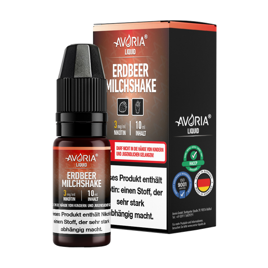 Avoria - 10ml E-Zigaretten Liquid - Erdbeer-Milchshake