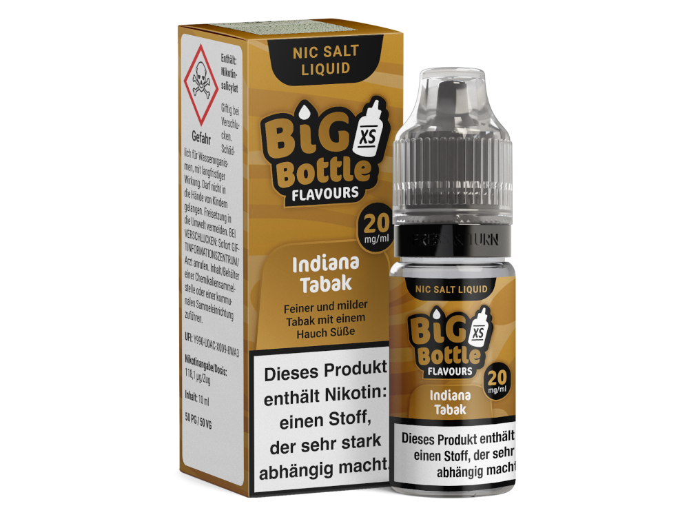 Big Bottle - Indiana Tabak - Nikotinsalz Liquid 10ml