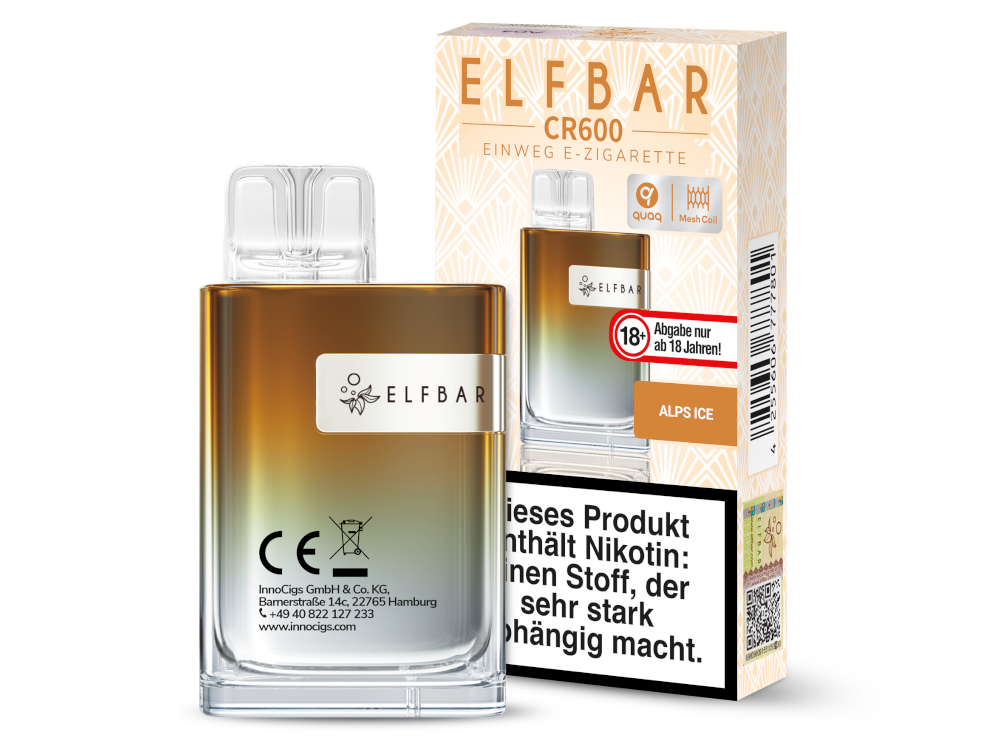 Elfbar - CR600 Einweg E-Zigarette - Watermelon Peach