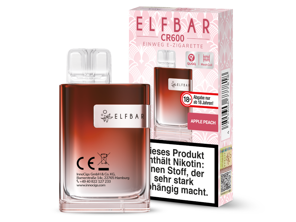 Elfbar - CR600 Einweg E-Zigarette - Watermelon Peach