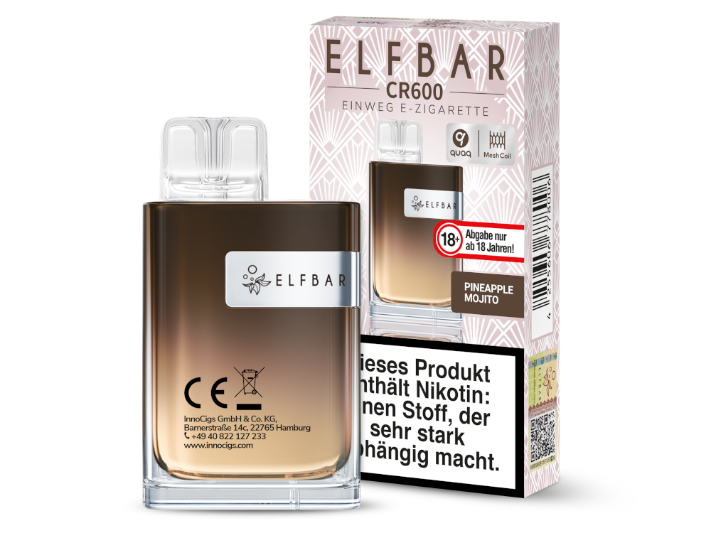 Elfbar - CR600 Einweg E-Zigarette - Watermelon Peach