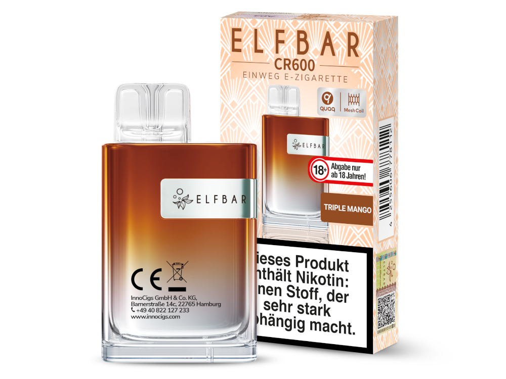 Elfbar - CR600 Einweg E-Zigarette - Watermelon Peach