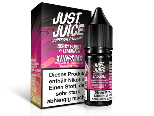 Just Juice - Fusion Berry Burst & Lemonade - Nikotinsalz Liquid 10ml