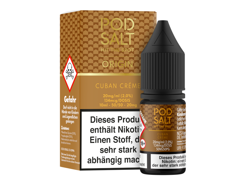 Pod Salt Origin - Cuban Creme - Nikotinsalz Liquid 10ml