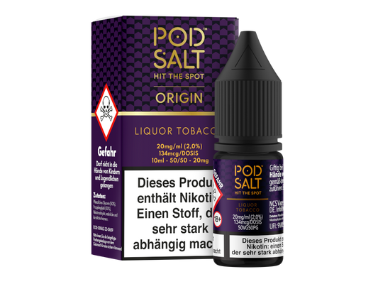 Pod Salt Origin - Liquor Tobacco - Nikotinsalz Liquid 10ml