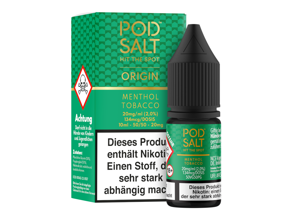 Pod Salt Origin - Menthol Tobacco - Nikotinsalz Liquid 10ml