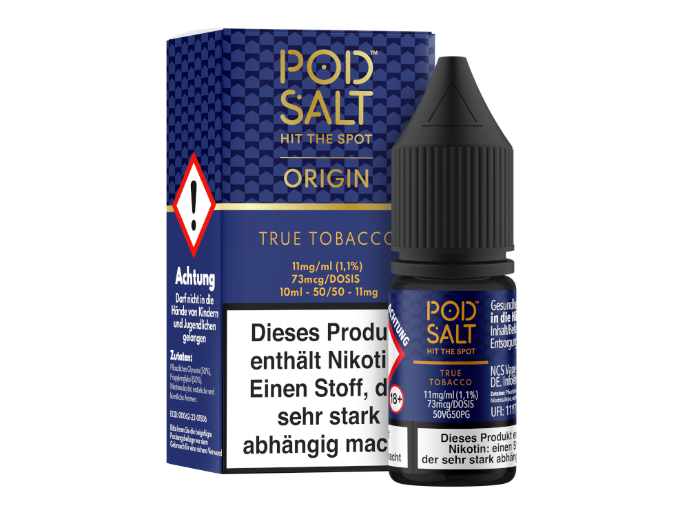 Pod Salt Origin - True Tobacco - Nikotinsalz Liquid 10ml