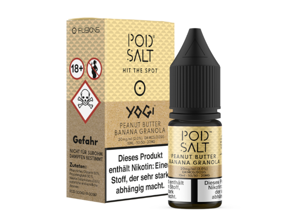 Pod Salt Fusion - Peanut Butter Banana Granola - Nikotinsalz Liquid 10ml