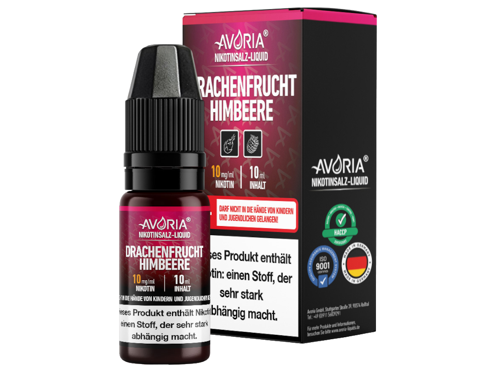 Avoria - Nikotinsalz Liquid 10ml - Drachenfrucht-Himbeer