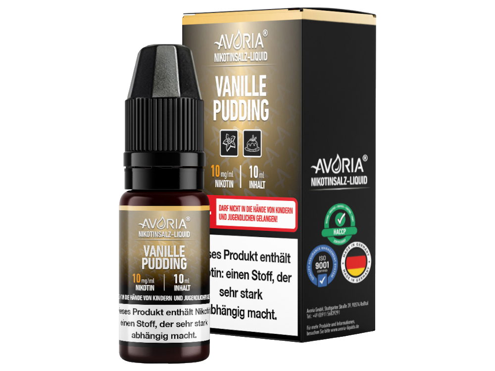 Avoria - Nikotinsalz Liquid 10ml - Vanillepudding