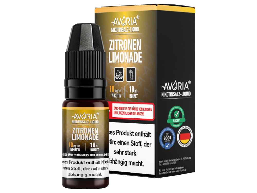 Avoria - Nikotinsalz Liquid 10ml - Zitronen-Limonade