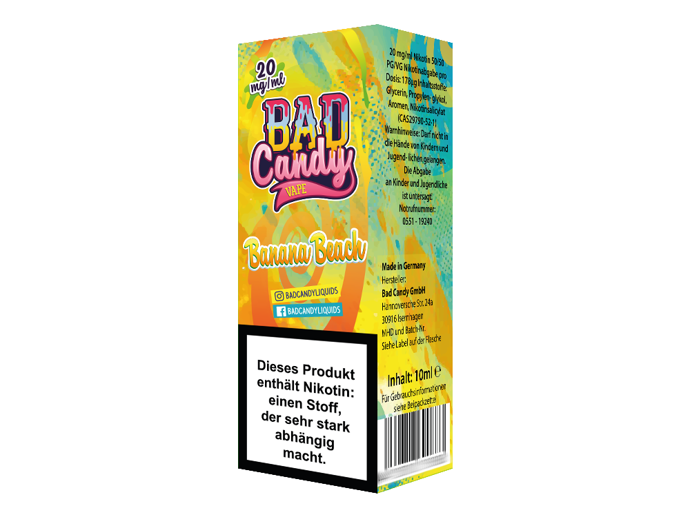 Bad Candy Liquids - Banana Beach - Nikotinsalz Liquid 10ml