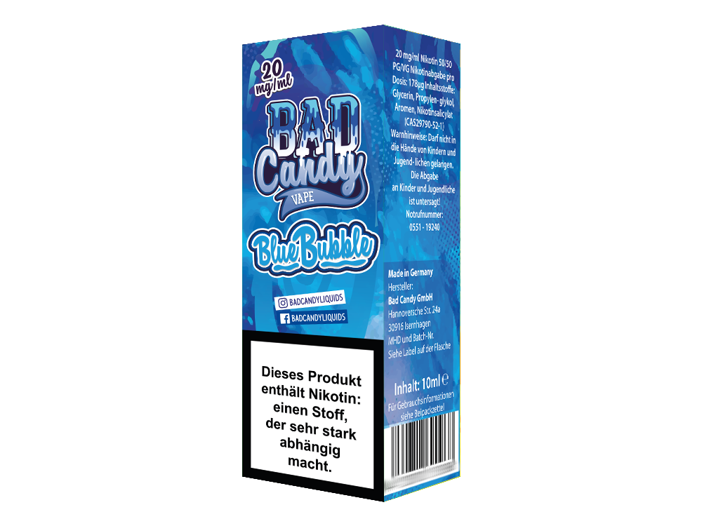 Bad Candy Liquids - Blue Bubble - Nikotinsalz Liquid 10ml