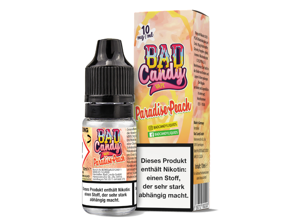 Bad Candy Liquids - Paradise Peach - Nikotinsalz Liquid 10ml