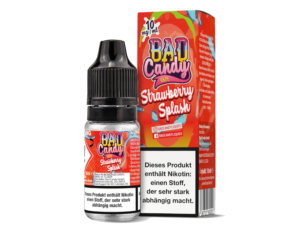 Bad Candy Liquids - Strawberry Splash - Nikotinsalz Liquid 10ml