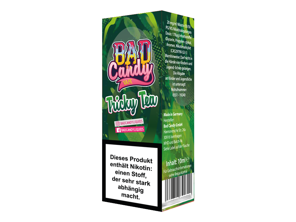 Bad Candy Liquids - Tricky Tea - Nikotinsalz Liquid 10ml