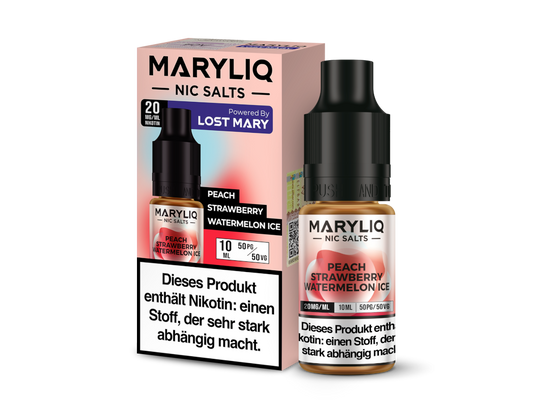 MARYLIQ - Nikotinsalz Liquid 10ml - Peach Strawberry Watermelon Ice