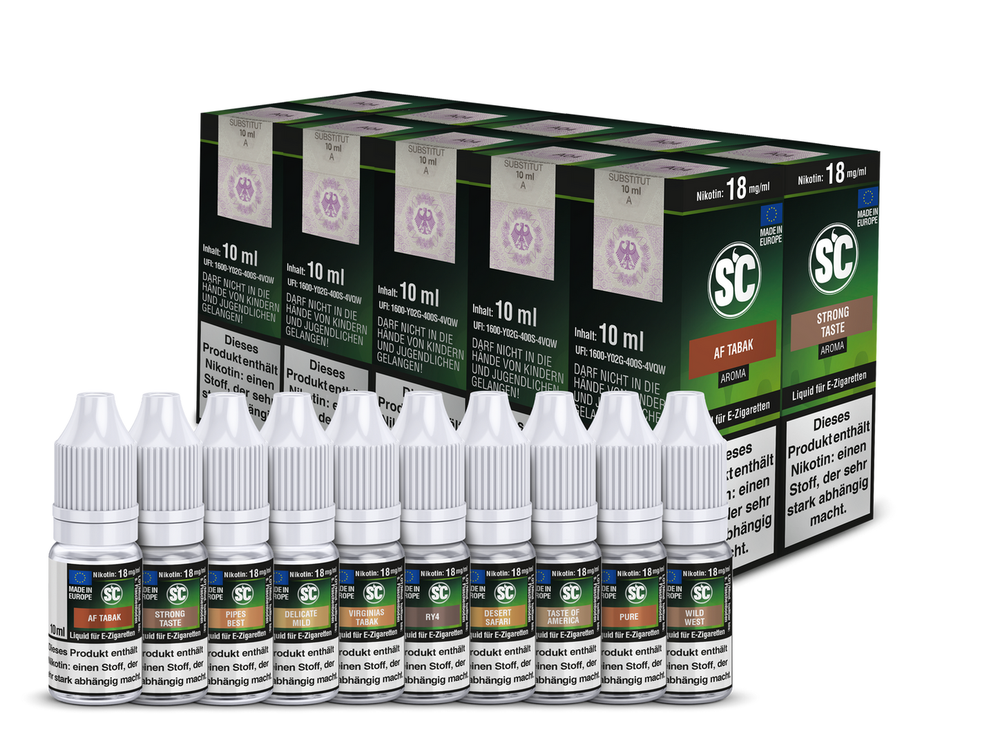 Tobacco Probierbox E-Zigaretten Liquid 10 x 10ml