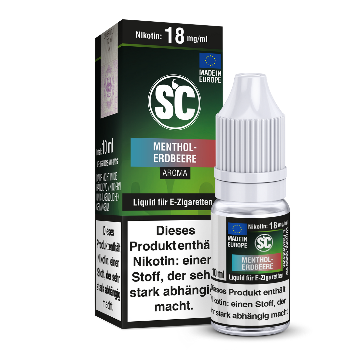 Menthol-Erdbeere E-Zigaretten Liquid 10ml