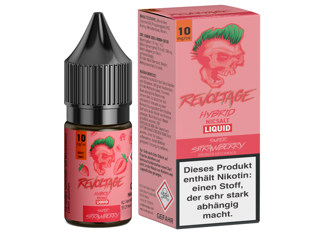 Revoltage - Hybrid Nikotinsalz Liquid 10ml - Super Strawberry