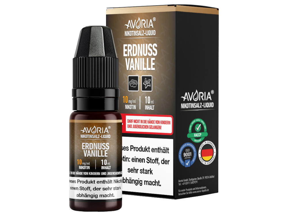 Avoria - Nikotinsalz Liquid 10ml - Erdnuss-Vanille