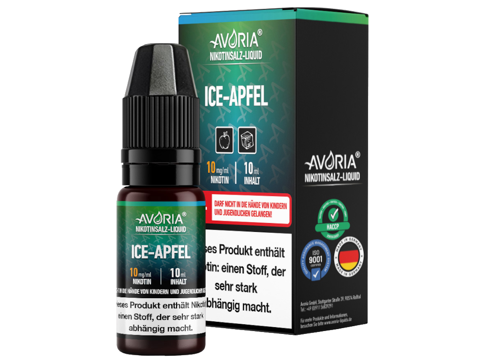 Avoria - Nikotinsalz Liquid 10ml - Ice Apfel